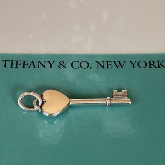 Tiffany & Co. Jewelry - Tiffany & Co Silver baby pink enamel Key Pendant Charm for Necklace or Bracelet